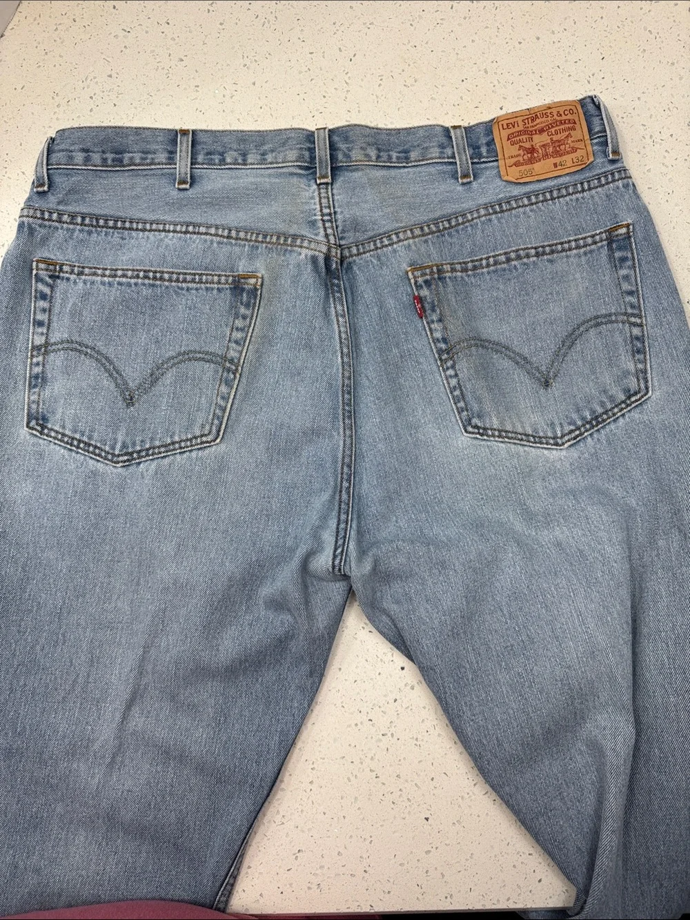Levi's 505 Light Blue Straight Leg Jeans 42x32